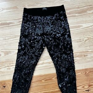 Express Sequin black stretch leggings